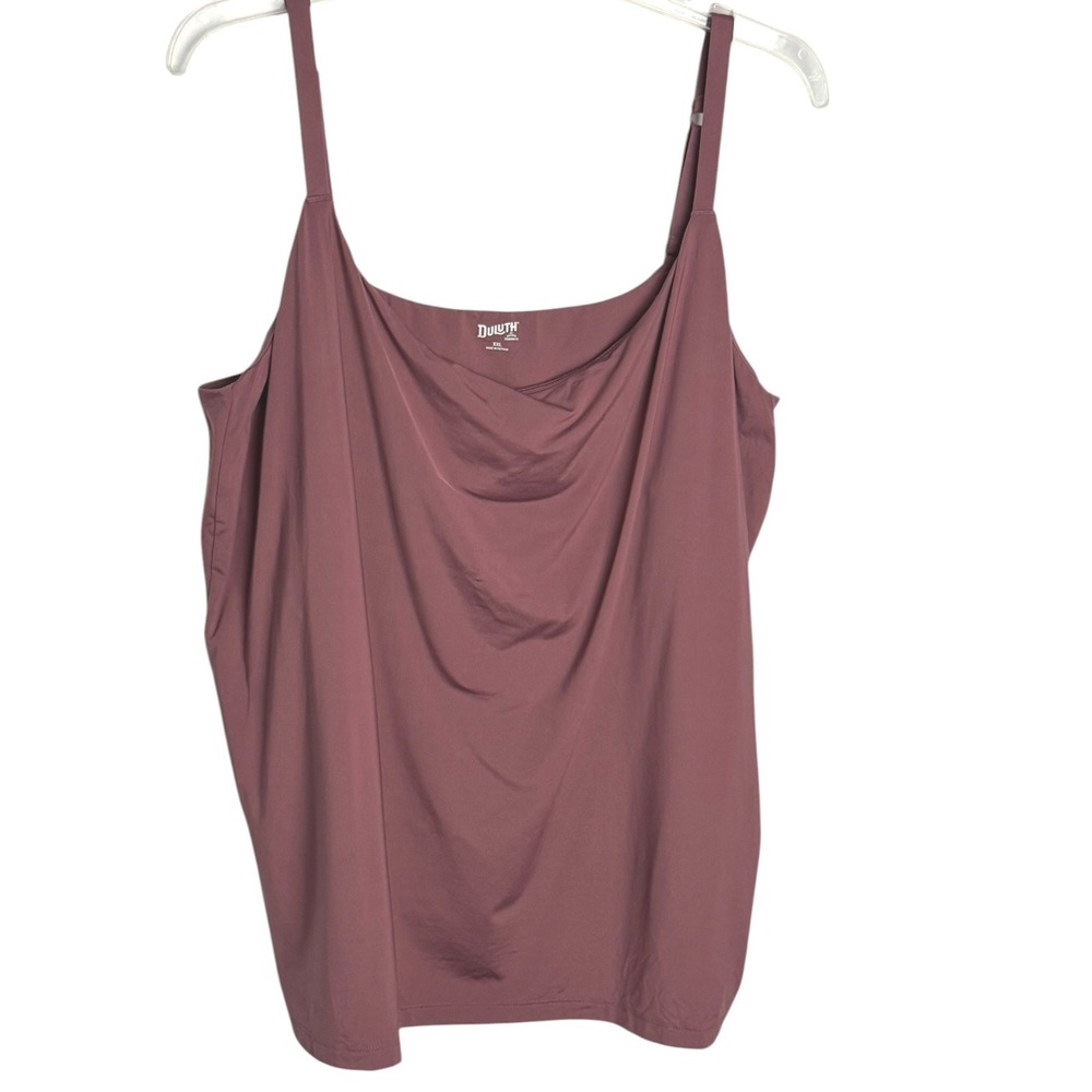 Duluth Trading Co Womens XXL Mauve Cowl Neck Camisole Adjustable Strap Tank Top
